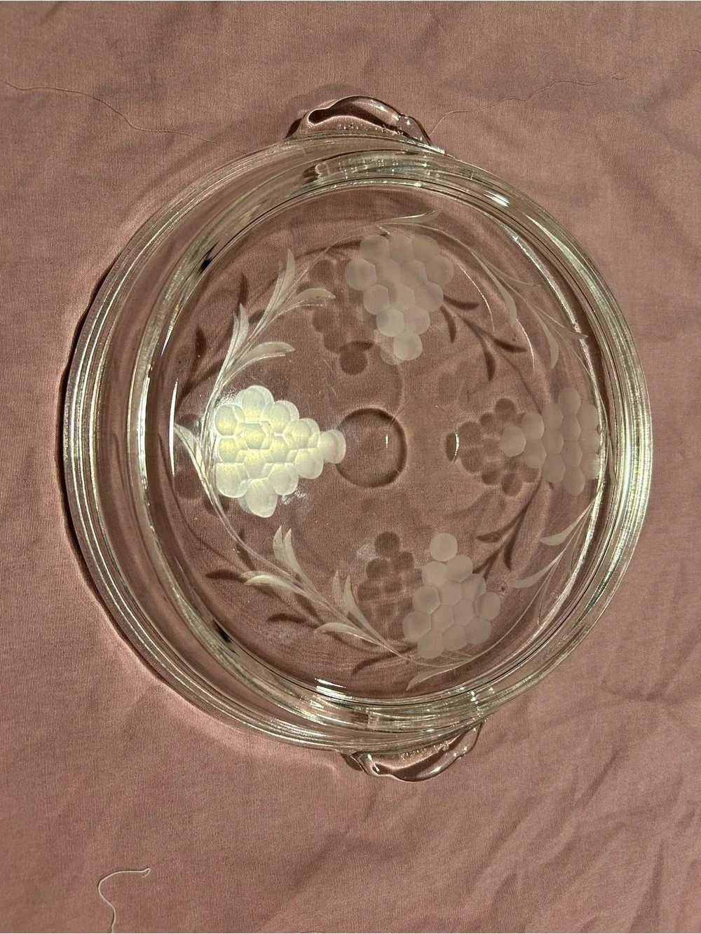 Pyrex #683-A Etched Frosted Glass Vintage Lid Fits #023 Round 1.5Qt Casserole